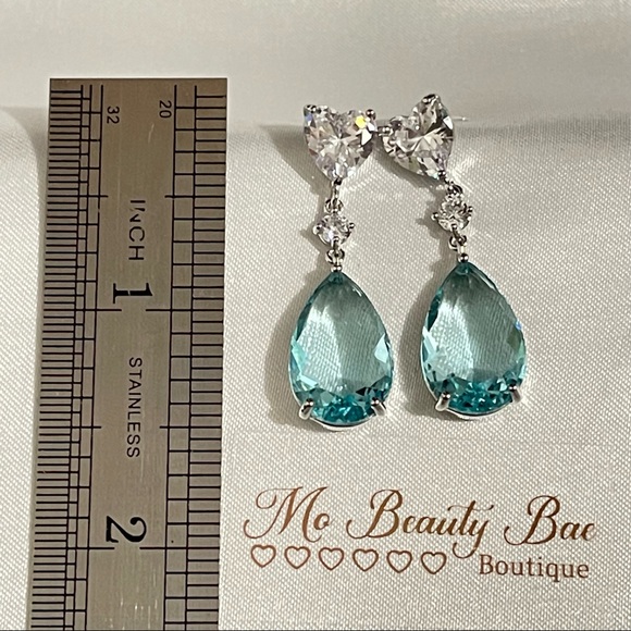 Crystal Clear Blue Earring Drops - Picture 3 of 6